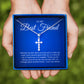 JUELHAUS Silver Pendant Gift for Best friend Pure S990 Simple Cross Shape Consisting of 7 Stones 2.5 Cups Tied Together Delicately
