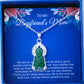 JUELHAUS Silver Pendant Gift for boyfriend's mother Avalokiteśvara Bodhisattva Image Jade Green Stone with Sparkling Crystal Edge