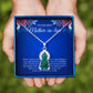 JUELHAUS Silver Pendant Gift for mother-in-law Avalokiteśvara Bodhisattva Image Jade Green Stone with Sparkling Crystal Edge