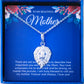 JUELHAUS Silver Pendant Gift for Mom with Bodhi Leaf Shaped on one side engraved with Zen words and on the other side has an embossed Buddha head