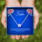 JUELHAUS Sterling Silver Necklace Gift for sisters S990 Pure Round 8-Cup Ball Pendant with Beautiful Small Stone
