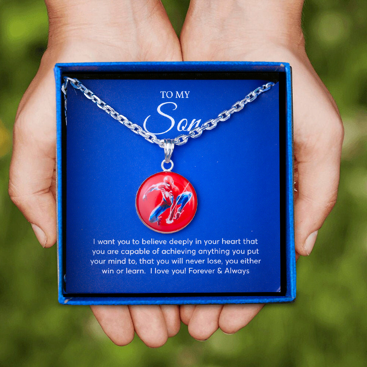 JUELHAUS Silver Necklace Gift for Son S990 Pure Spider-Man Spiderman Movie Version Healthy and Playful