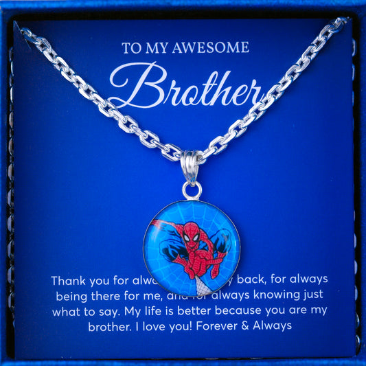 JUELHAUS Silver Necklace Gift for brother S990 Pure Spider-Man Spiderman Movie Version Healthy and Playful