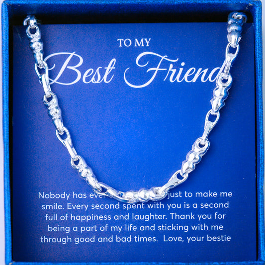 JUELHAUS Silver necklace given to Best friend, hollow cast, super light, similar to western gold chain