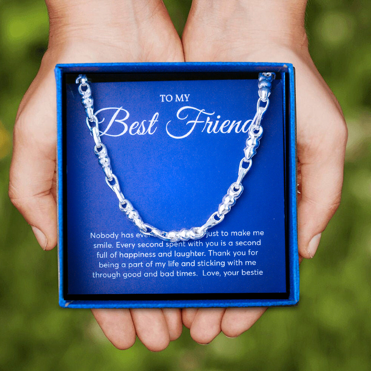 JUELHAUS Silver necklace given to Best friend, hollow cast, super light, similar to western gold chain