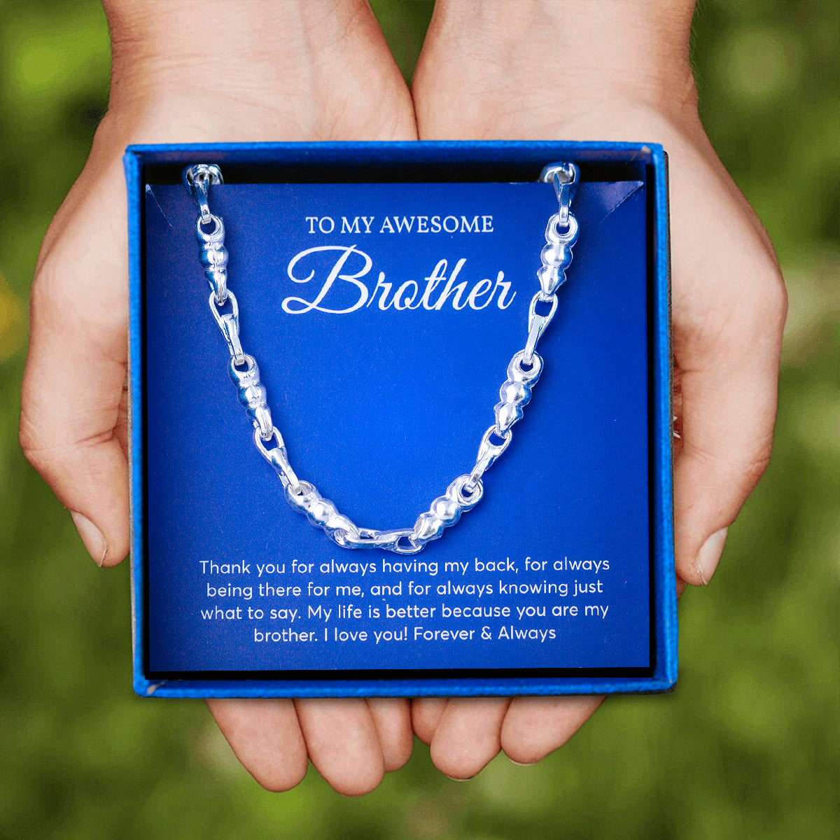 JUELHAUS Silver necklace given to brother, hollow cast, super light, similar to western gold chain