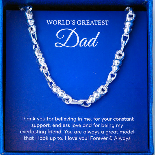 JUELHAUS Silver necklace given to  dad, hollow cast, super light, similar to western gold chain