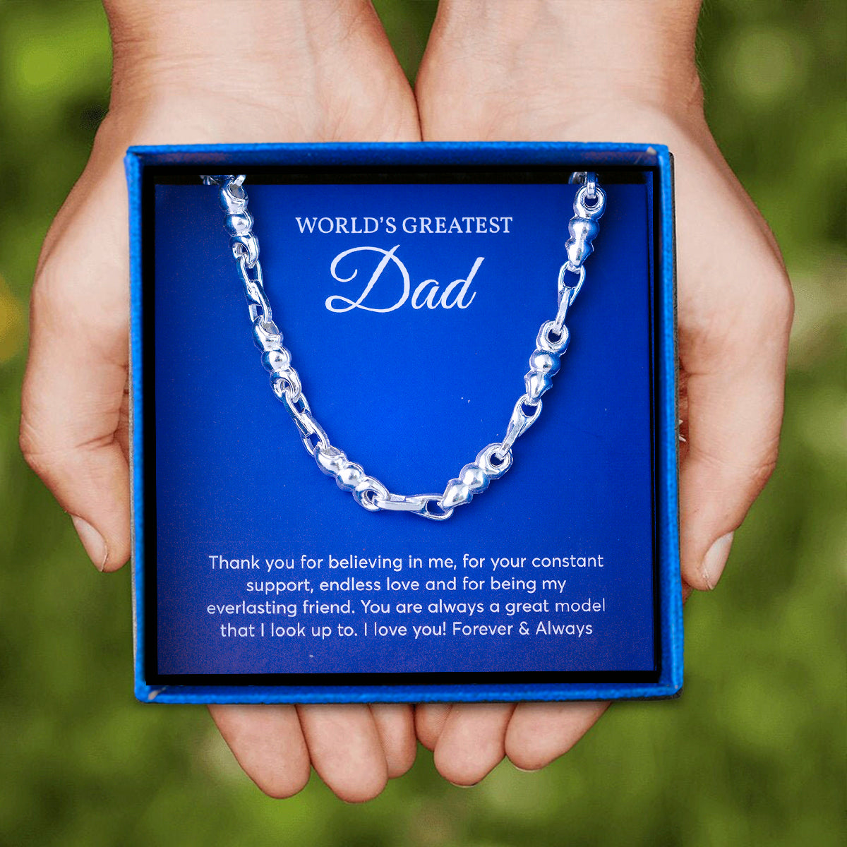 JUELHAUS Silver necklace given to  dad, hollow cast, super light, similar to western gold chain