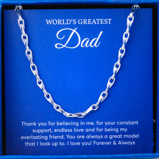 JUELHAUS Silver Necklace Gift for  dad with 11.25g Small Solid Threads, Super Solid, Super Durable, Easy to Combine and Wear on Faces
