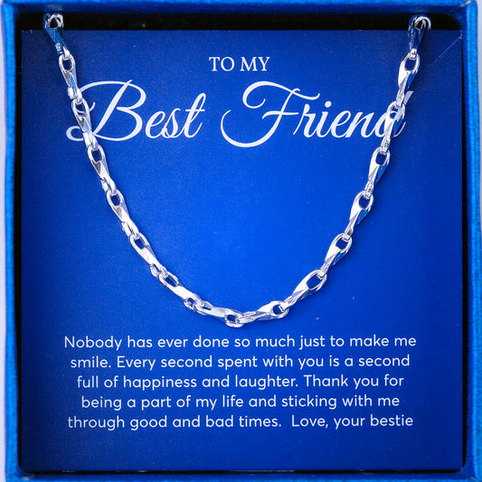 JUELHAUS Silver Necklace Gift for Best friend with 18.75g Small Solid Threads, Super Solid, Super Durable, Easy to Combine and Wear on Faces