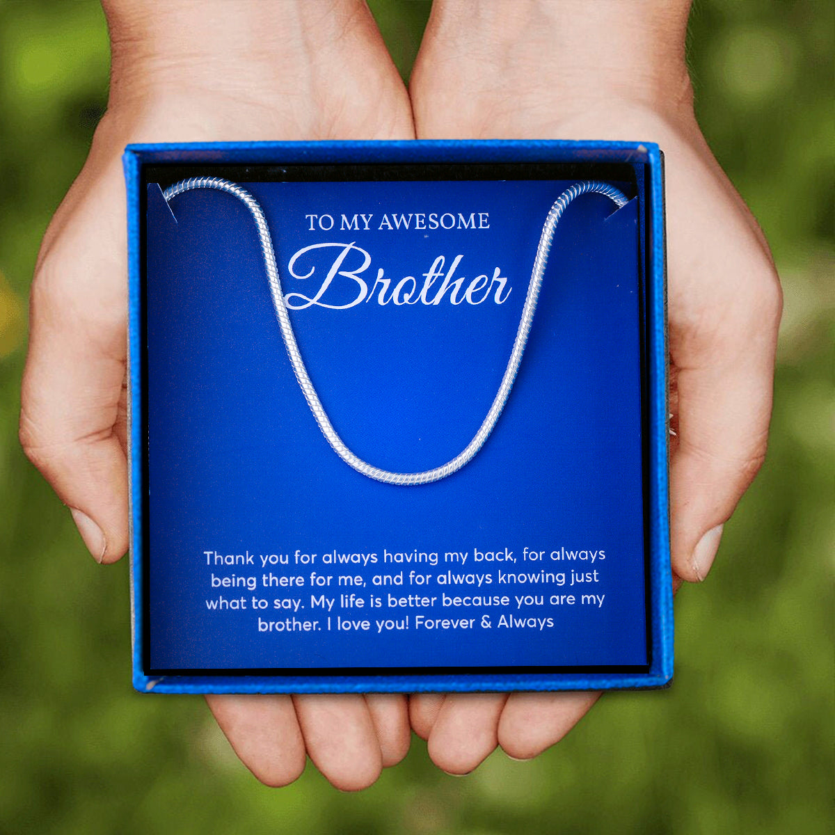JUELHAUS Silver Necklace Gift for brother S925 Italian Worm Chain Style Super Durable Super Solid Easy to Combine and Wear on All Faces