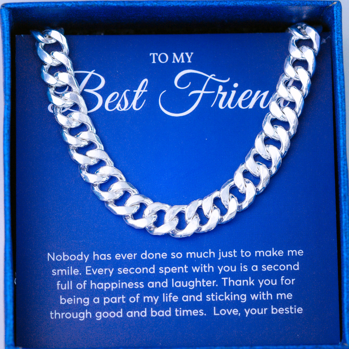 JUELHAUS Silver Necklace Gift for Best friend, Single Chain Style, All Sizes, Simple, Outstanding, Durable and Bright Over Time