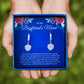 JUELHAUS Silver Earrings for boyfriend's mother S925 Heart-shaped Tung Teng style with stones and beautiful, luxurious and attractive edges