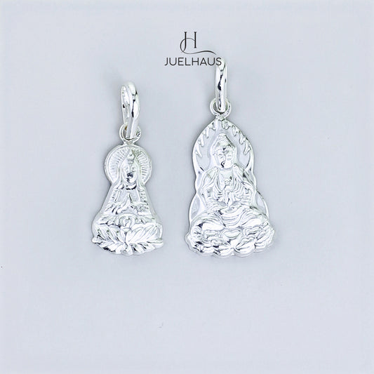 JUELHAUS Silver Pendant Image of Avalokiteśvara Bodhisattva Sitting on a Lotus