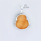 JUELHAUS Silver Pendant with Image of Laughing Buddha and Tiger Eye Stone, Available in 3 Sizes