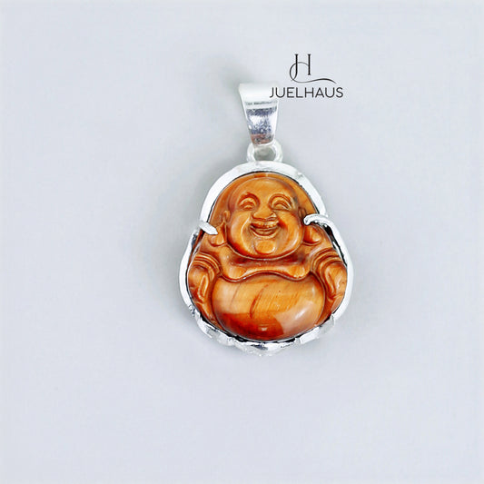 JUELHAUS Silver Pendant For Children With The Image Of Laughing Buddha In Many Types Of Stones And Designs