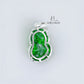 JUELHAUS Silver Pendant with Pixiu Shape, Multi-Colored Feng Shui Stone, Holding Lucky Coins