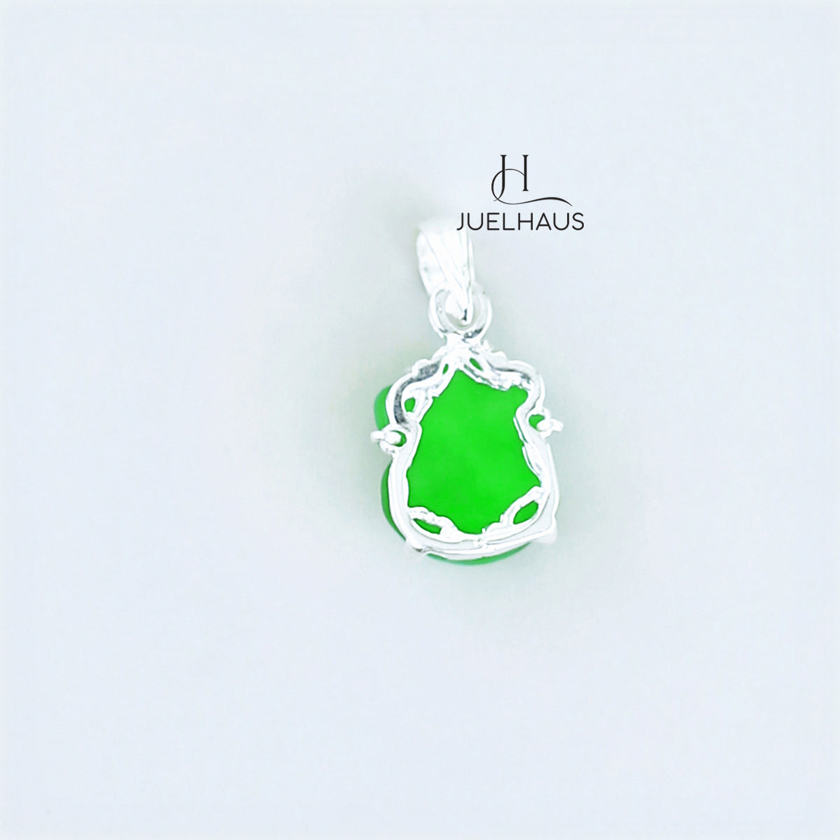 JUELHAUS Small and Lovely Green Jade Pixiu Silver Pendant