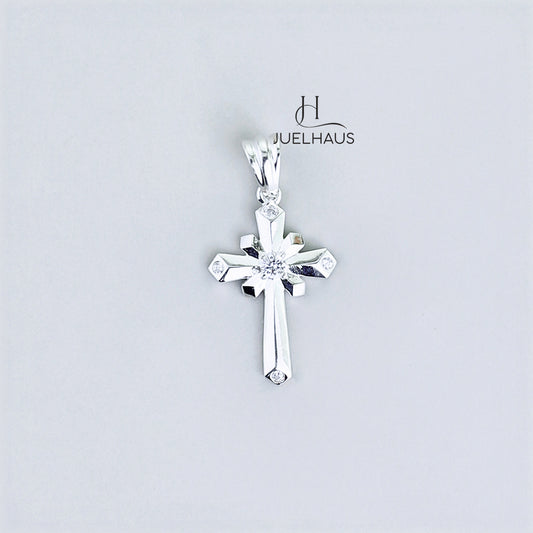 JUELHAUS Silver Pendant in the shape of a Plain Cross without stones without a statue of Jesus