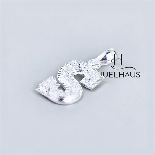 JUELHAUS Silver Pendant Letter Shaped Hook, Plain, No Stone, Simple and Personalized