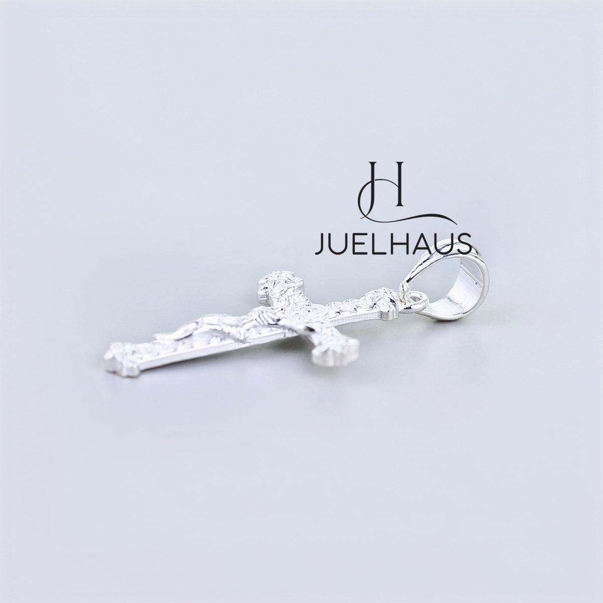 JUELHAUS Super Beautiful Silver Cross Pendant With Cast Statue Of Jesus