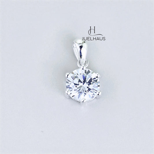 JUELHAUS Silver Pendant Pure S990 Single Stone Simple Sparkling