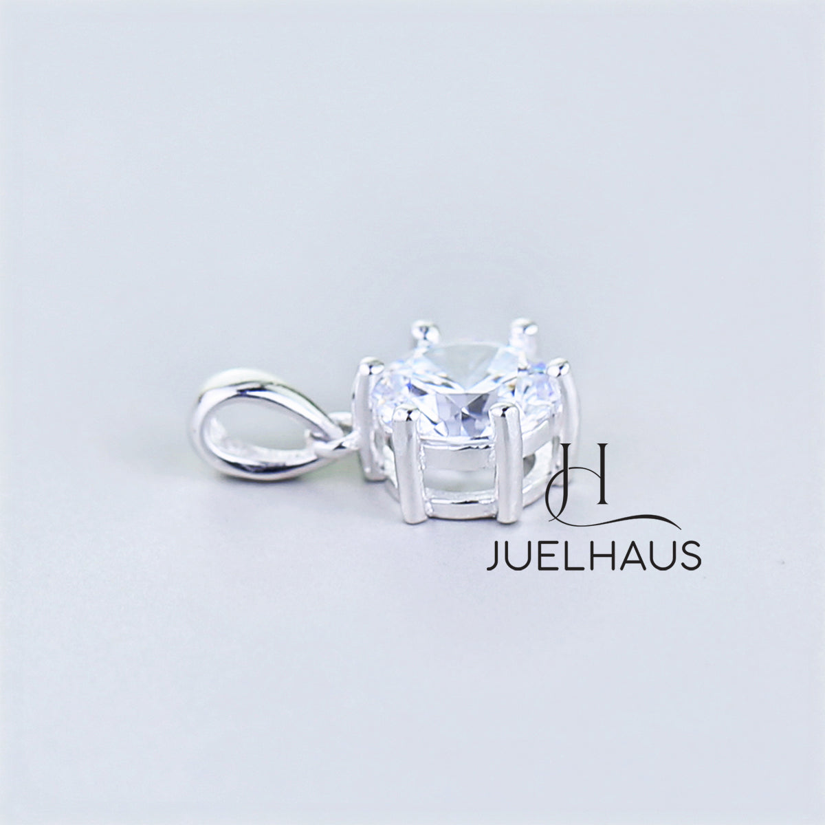 JUELHAUS Silver Pendant Pure S990 Single Stone Simple Sparkling