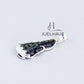 JUELHAUS Silver Pendant with the Image of Bodhisattva Avalokiteshvara, Black Agate, Silver-Plated, Simple and Beautiful