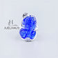 JUELHAUS Silver Pixiu Ring with Colorful Feng Shui Stone Holding Lucky Coin