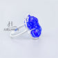 JUELHAUS Silver Pixiu Ring with Colorful Feng Shui Stone Holding Lucky Coin