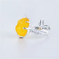 JUELHAUS Silver Pixiu Ring with Colorful Feng Shui Stone Holding Money with 2-Side Stone Border Ring