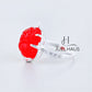 JUELHAUS Silver Pixiu Ring with Colorful Feng Shui Stone Holding Money with 2-Side Stone Border Ring
