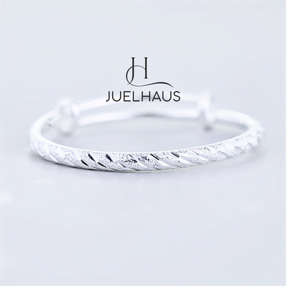 JUELHAUS S990 Pure Silver Bracelet For Children, Smooth, No Bell, Bright, Many Styles, Durable, Sun and Wind Resistant
