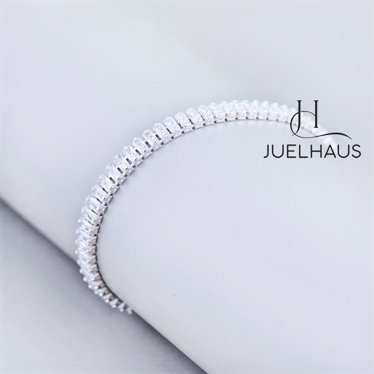 JUELHAUS Tennis Bracelets for Women CZ Dainty Classic Adjustable Slider Bracelet S990 Fine Silver Fashion Jewelry Gift For Wife