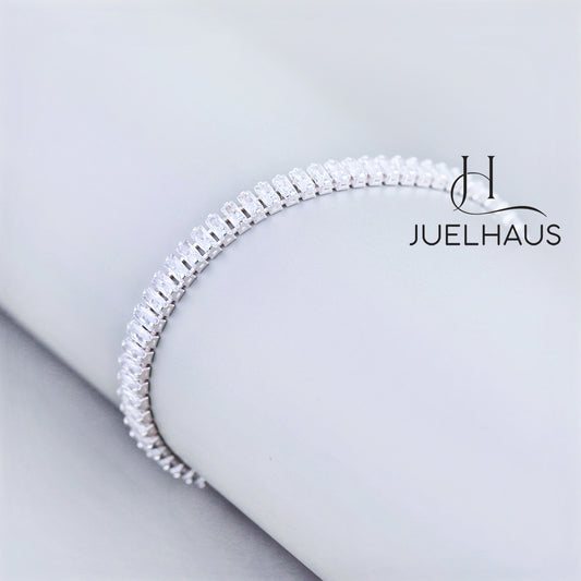JUELHAUS Tennis Bracelets for Women CZ Dainty Classic Adjustable Slider Bracelet S990 Fine Silver Fashion Jewelry