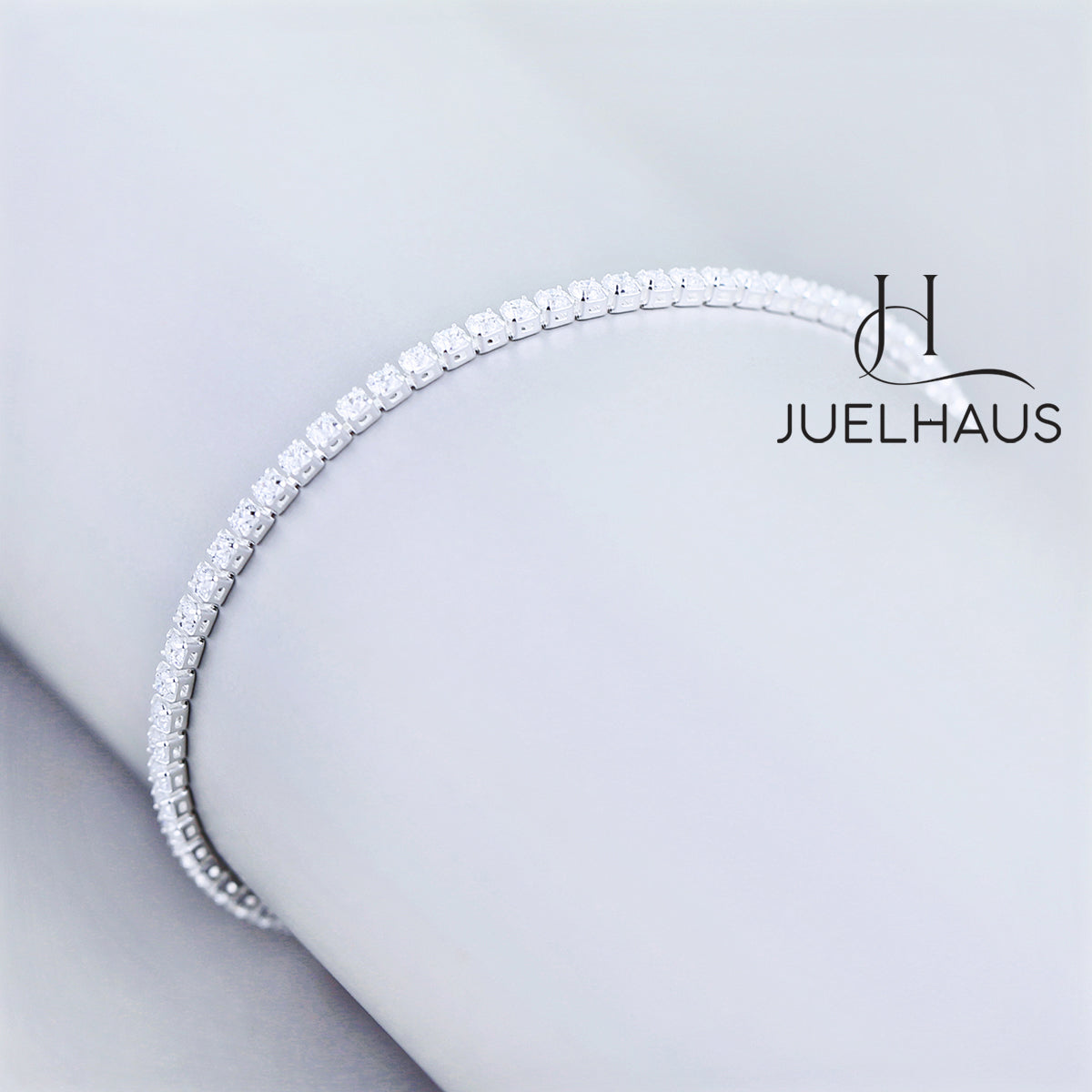 JUELHAUS S990 Pure Silver Bracelet for Women with 5mm Stone Band, Impressive and Luxurious