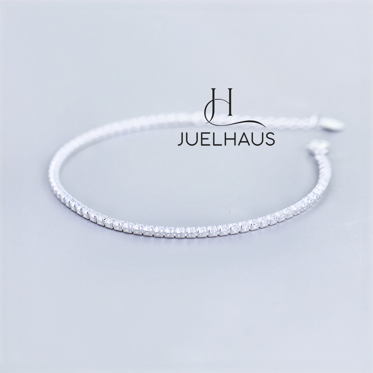JUELHAUS S990 Pure Silver Bracelet for Women with 5mm Stone Band, Impressive and Luxurious