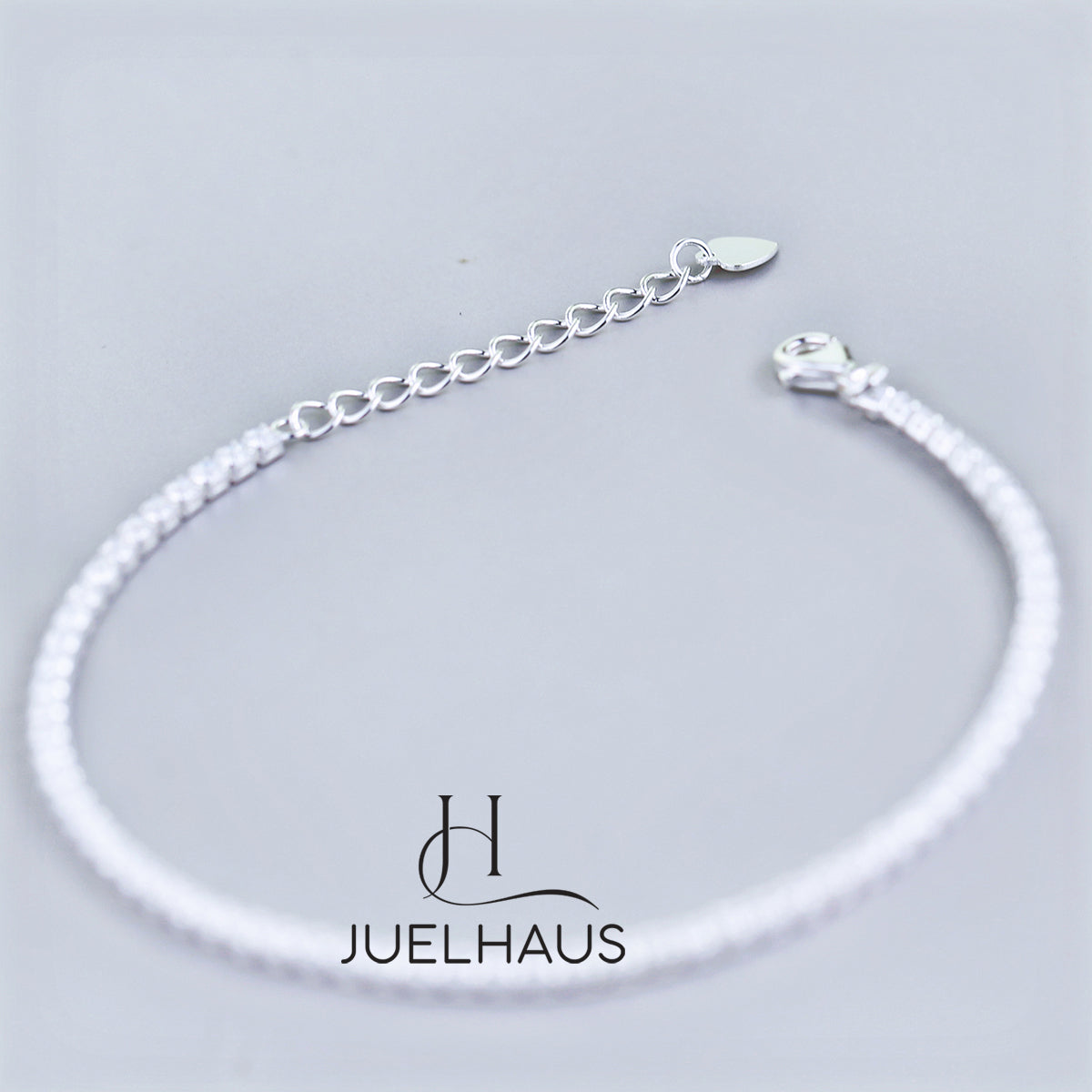 JUELHAUS S990 Pure Silver Bracelet for Women with 5mm Stone Band, Impressive and Luxurious