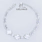 JUELHAUS S990 Pure Silver Bracelet for Women with 4 Leaf Clover and Sparkling Stone