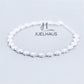 JUELHAUS S990 Pure Silver Bracelet for Women, Plain, No Stones, Shiny Flower Shape