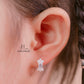 JUELHAUS Silver Earrings for Babies in Round Bow Shape with 2 Excellently Beautiful Crystal Shapes
