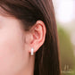 JUELHAUS Women's Silver Earrings Round Shape, Solid Thick White Stone, Simple, Bright, Long-lasting Wear