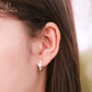 JUELHAUS Women's Silver Earrings Round Shape, Solid Thick White Stone, Simple, Bright, Long-lasting Wear