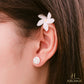 JUELHAUS  Women's Silver Earrings with Stone Buds in Round Flower Shape, Simple, Luxurious and Outstanding