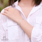 JUELHAUS S990 Pure Silver Bracelet for Women, Plain, No Stones, Shiny Flower Shape