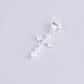 JUELHAUS Silver Pendant Pure S990 Simple Cross Shape Consisting of 7 Stones 2.5 Cups Tied Together Delicately