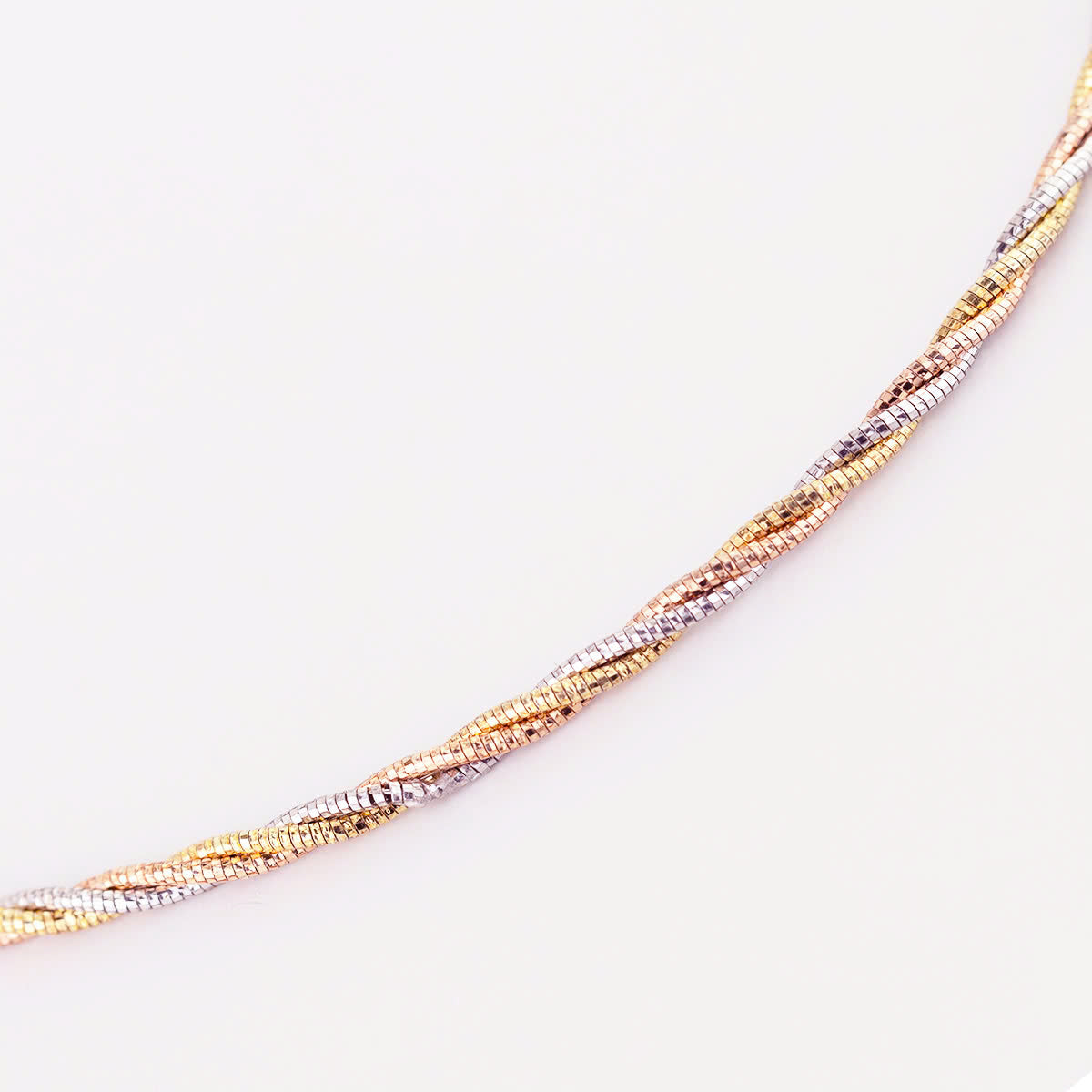 JUELHAUS S925 Silver Bracelet, 3-Color Plating, Like Italian Gold, Luxurious and Outstanding 5-Strand Tet Necklace Style