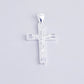 JUELHAUS S990 Pure Silver Cross Pendant With Luxurious 4-Headed Baguette Stone Jesus Statue