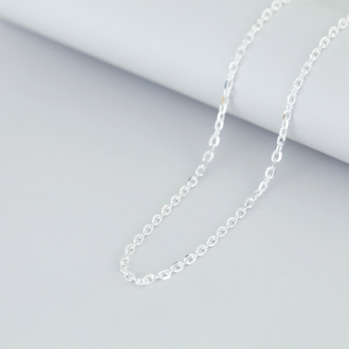 JUELHAUS Square Chain Silver Necklace For Children, Thick, Sturdy, Durable, Bright, Many Sizes