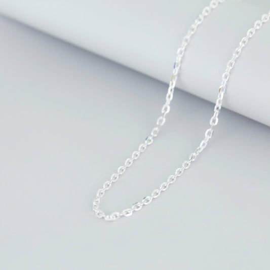 JUELHAUS Square Chain Silver Necklace For Children, Thick, Sturdy, Durable, Bright, Many Sizes